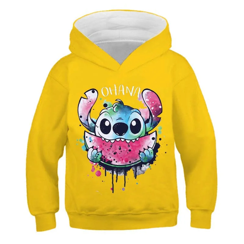 Cartoon And Watermelon Printed Hoodie-Cozy Stroller