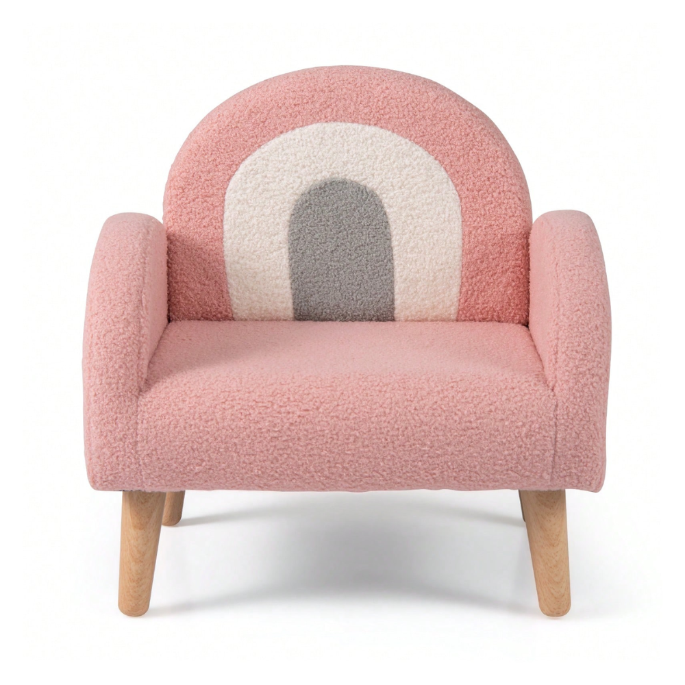 Plush Kids Couch With Comfy Backrest Armrests Upholstered Floor Sofo