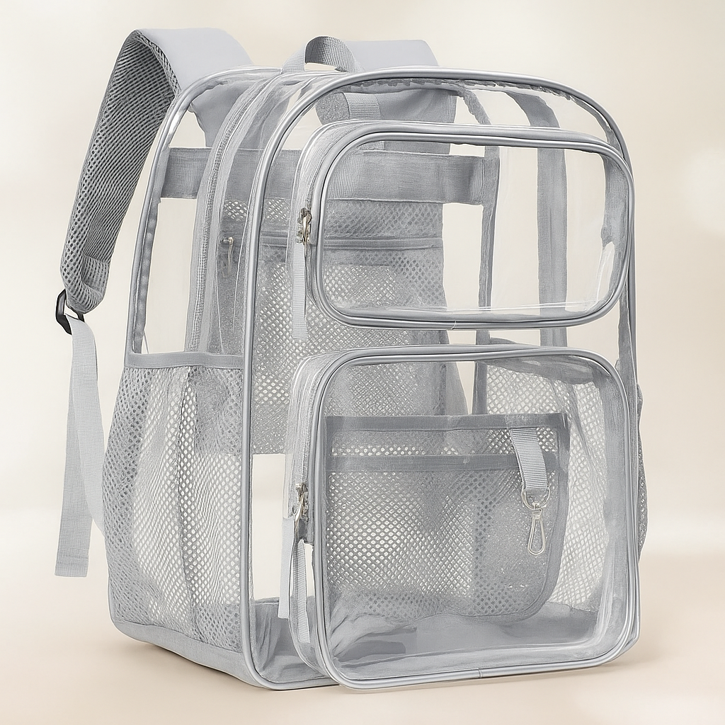 17 Inch Large Heavy Duty Clear Bookbag Backpack For School