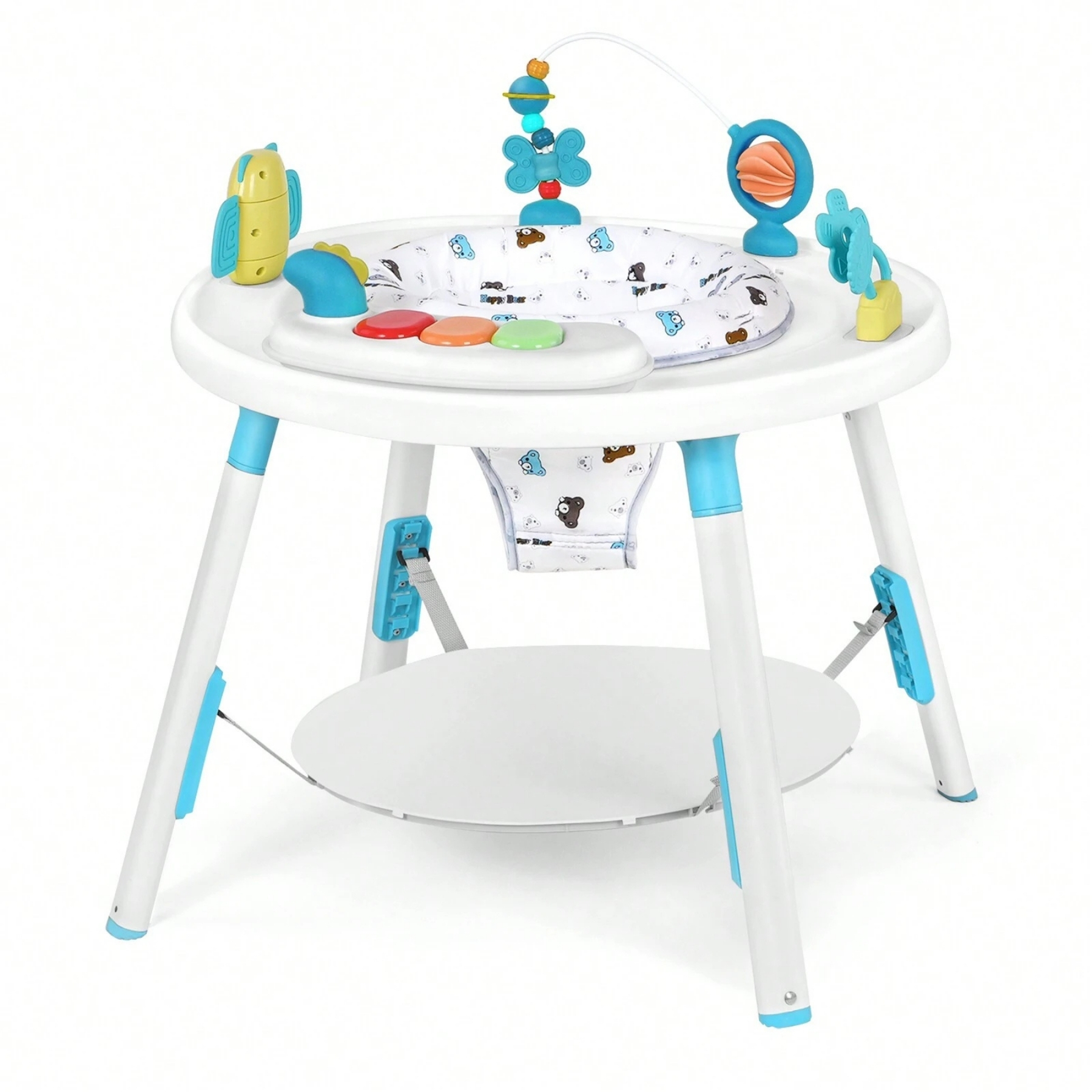 3 In 1 Baby Walker With Detachable Toys And 360° Swivel Seat