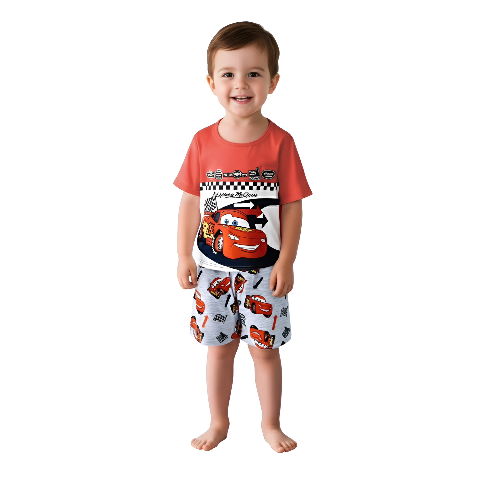 Lightning McQuam Spring Retardant Fabric Fashion Pajamas Short Sleeve T Shirt