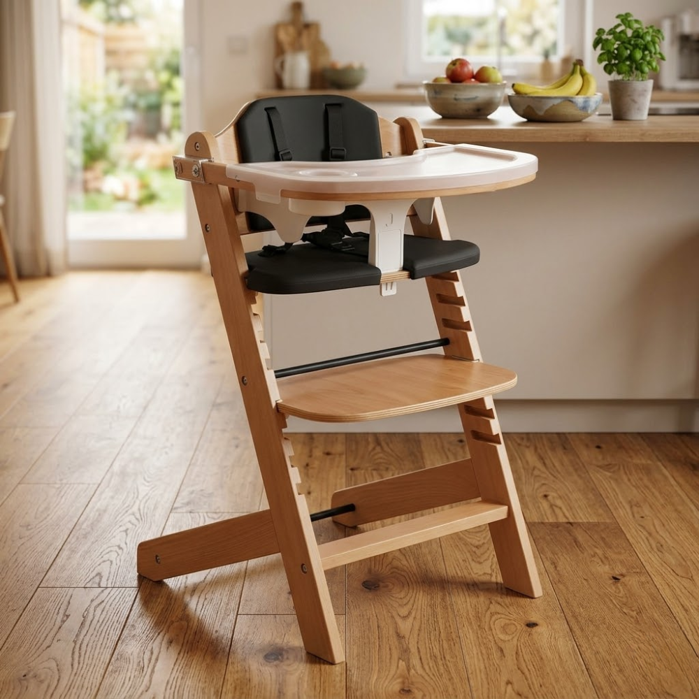3 In 1 Convertible Wooden High Chair Adjustable For Toddlers