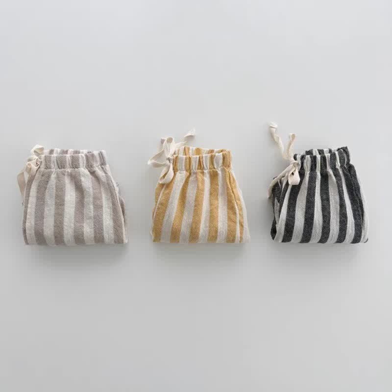 Baby Striped Drawstring Casual Pants-Cozy Stroller