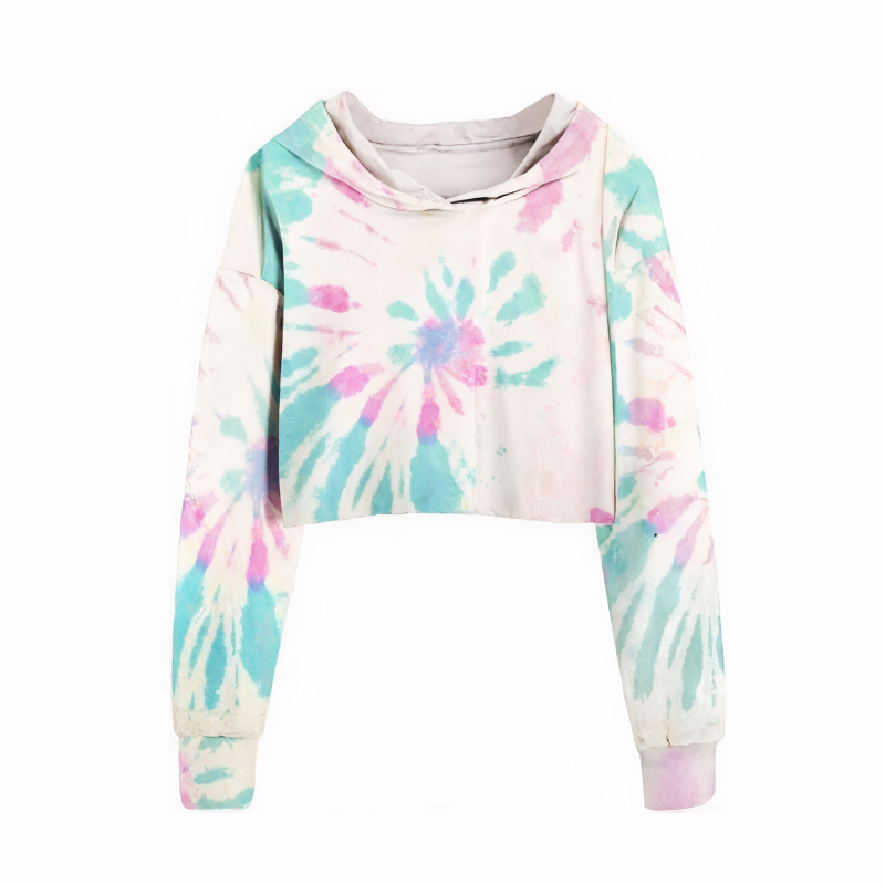 Girls Plaid Long Sleeve Crop Top Hoodies Sweatshirts