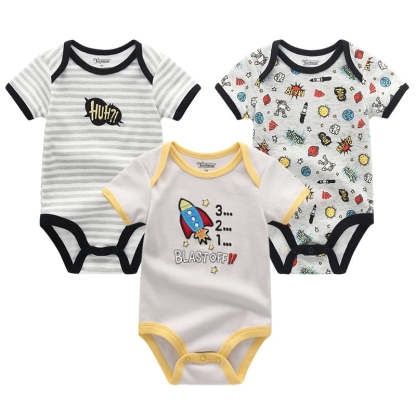 3 Pieces Printed Clothes Set-Cozy Stroller