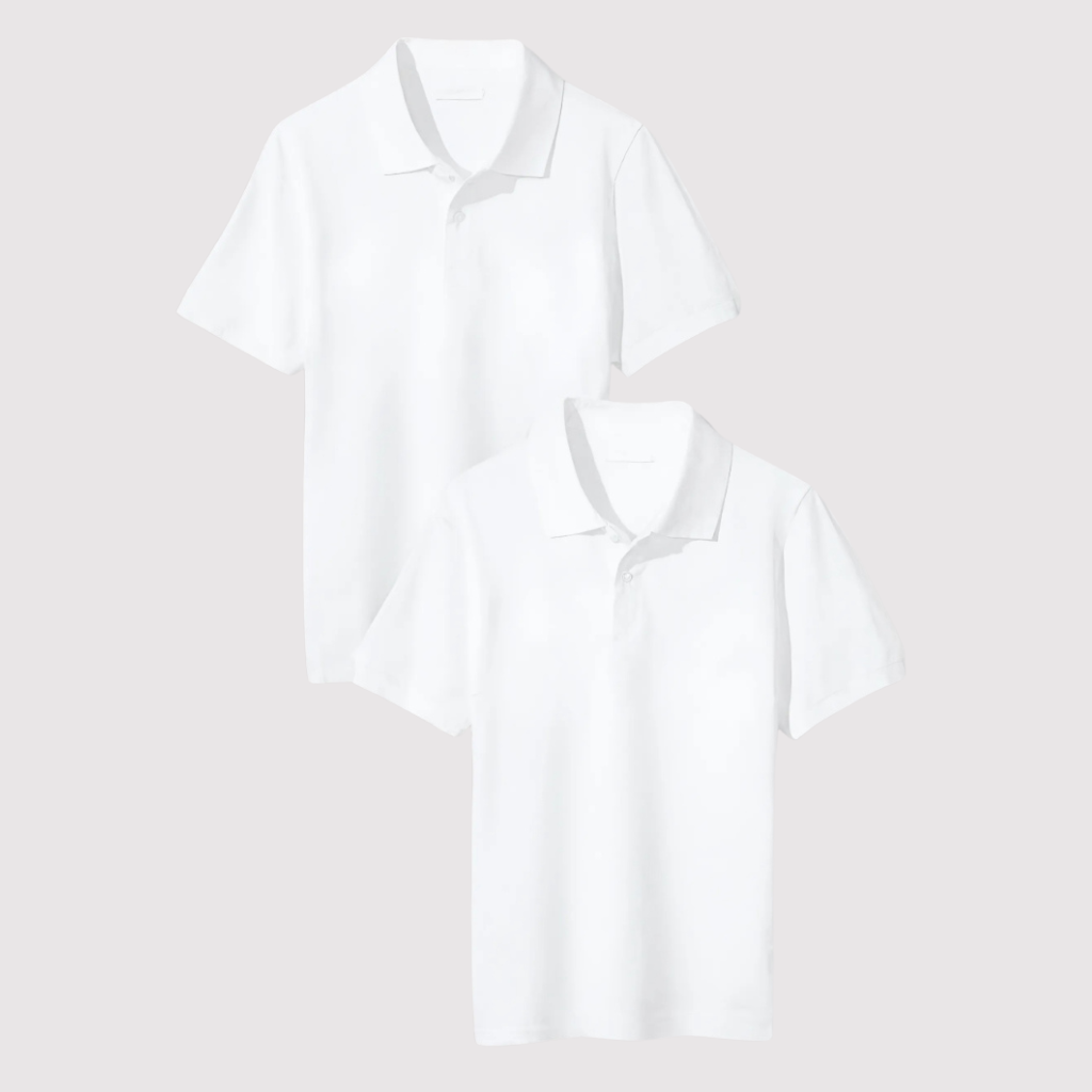  Pack Of 2 Short Sleeve School Uniform Shirts For Toddlers