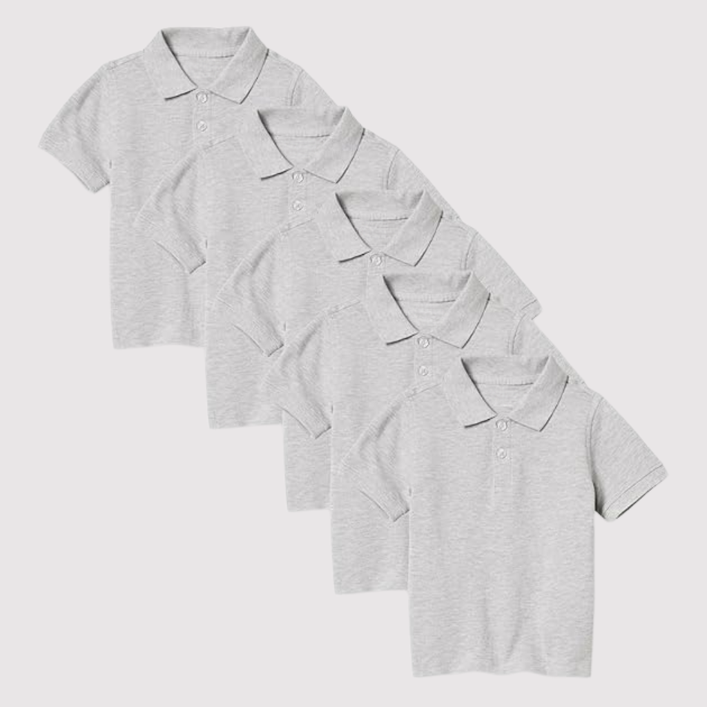 Pack Of 5 Short Sleeve School Uniform Shirts For Toddlers