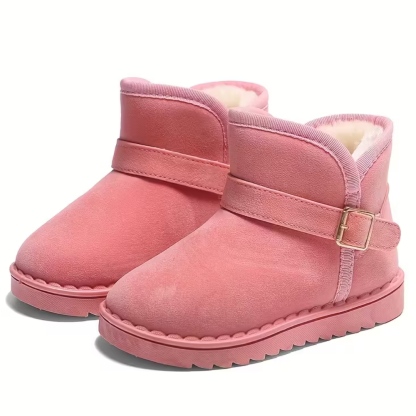 Round Toe Solid Fabric Winter Boots For Girls