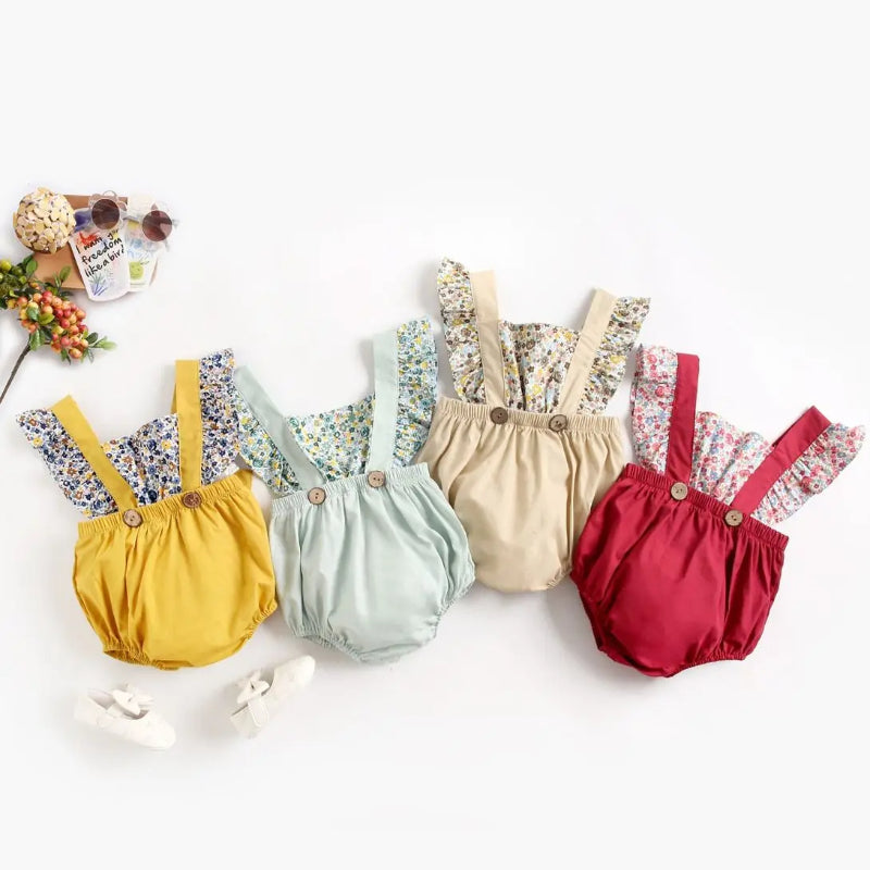 Floral Printed Summer Rompers-Cozy Stroller