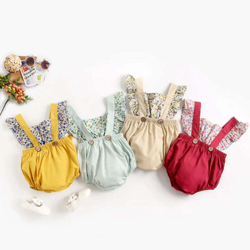 Floral Printed Summer Rompers-Cozy Stroller