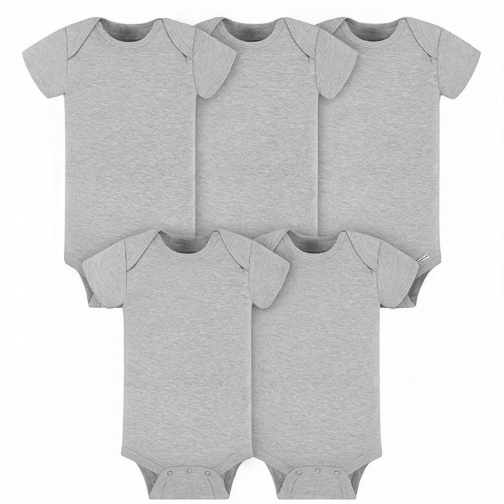 Baby Girls 5 Pack Solid Onesies Bodysuits