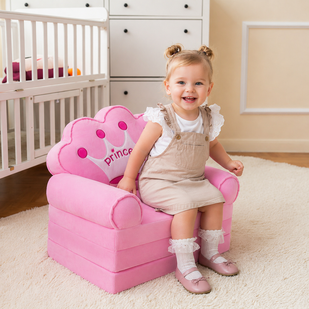Kids Foldable Sofa Bed Princess Chair For Toddlers