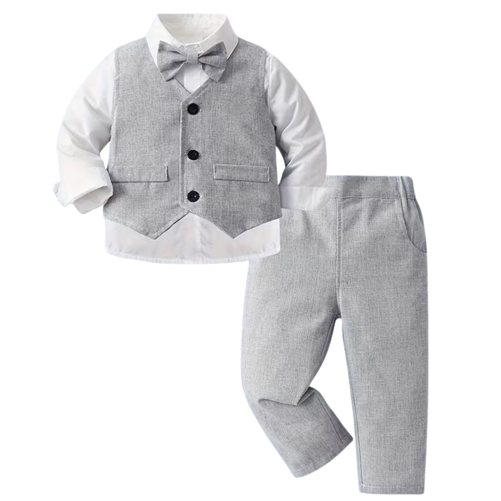 Three Piece Suit With Shirt Vest And Trousers Set