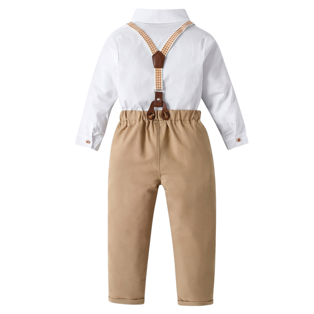 Long Sleeve Shirt Suspender Pant Set