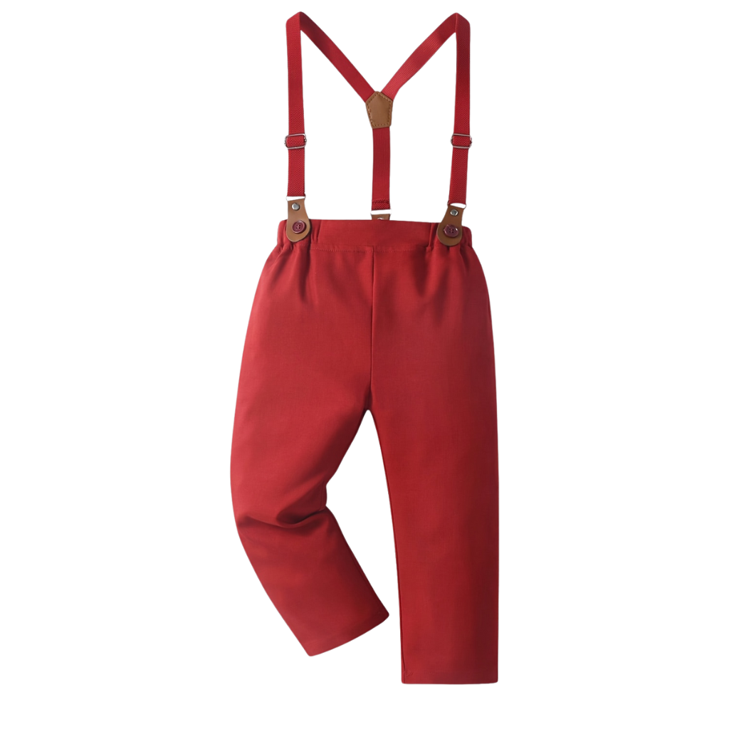 Festive Plaid Overall Shirt Set