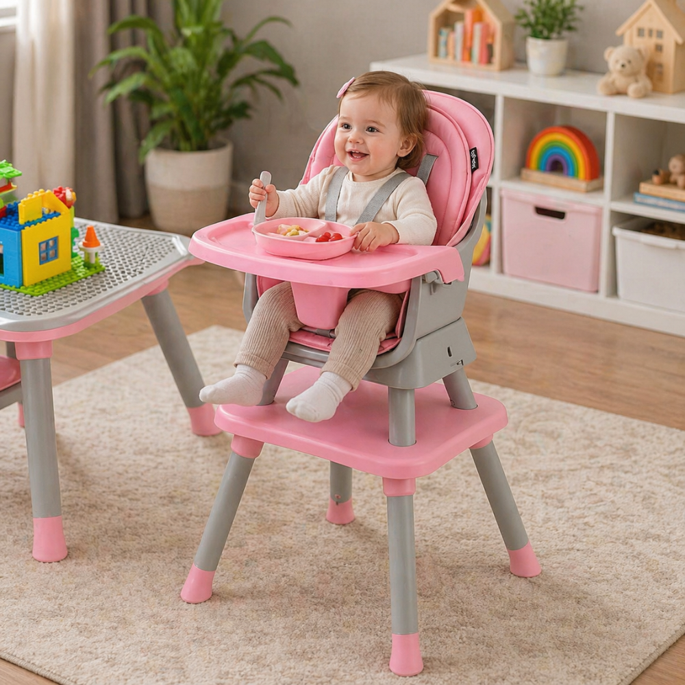 8 In 1 High Chair Double Layer Cushions Multifunctional Toddler