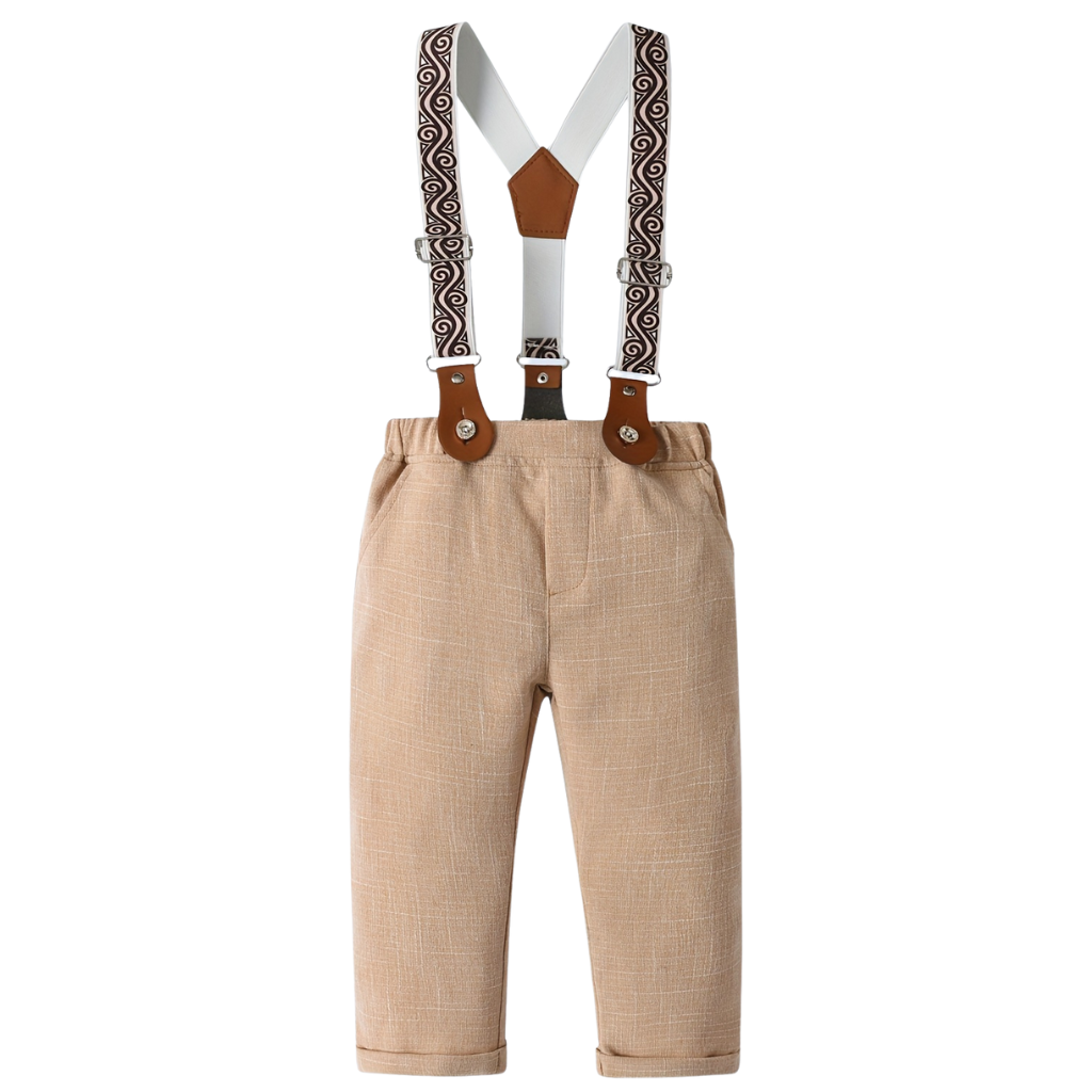 2 Piece Long Sleeve Shirt With Bow Tie Set For Boys