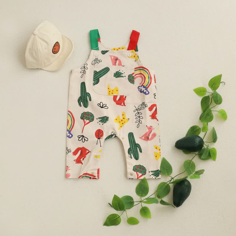 Baby Animal Print Overalls-Cozy Stroller