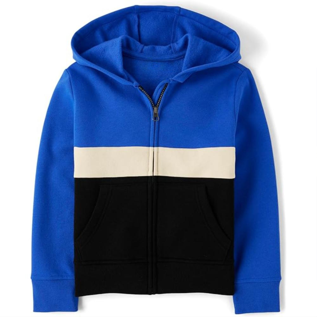 Long Sleeve Hooded Full Zip Front Sweatshirt For Boy