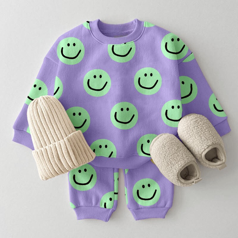 Baby Toddler Casual Printed Smiley Set-Cozy Stroller