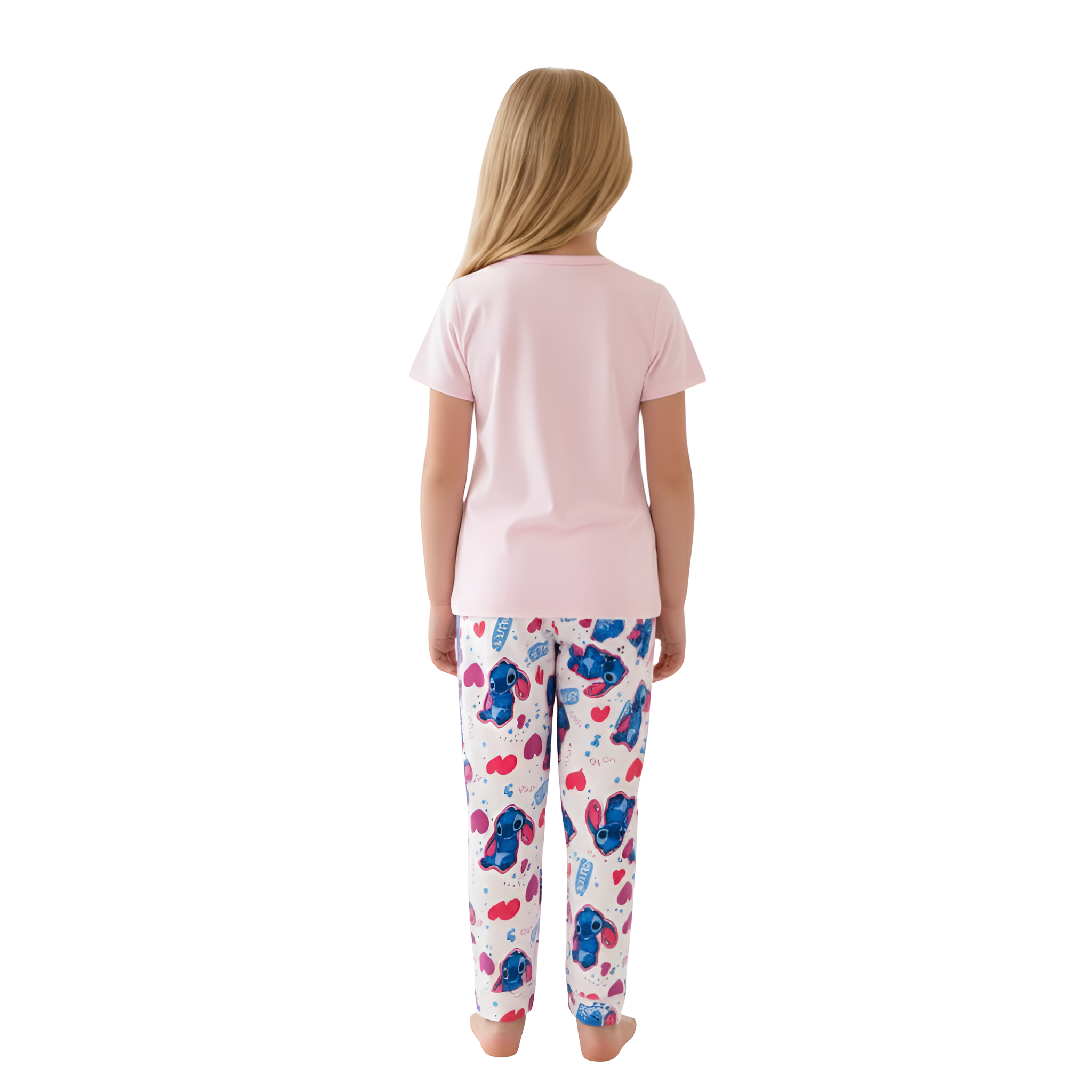 Cute Cartoon Print Short Sleeve T Shirt And Pants Loungewear