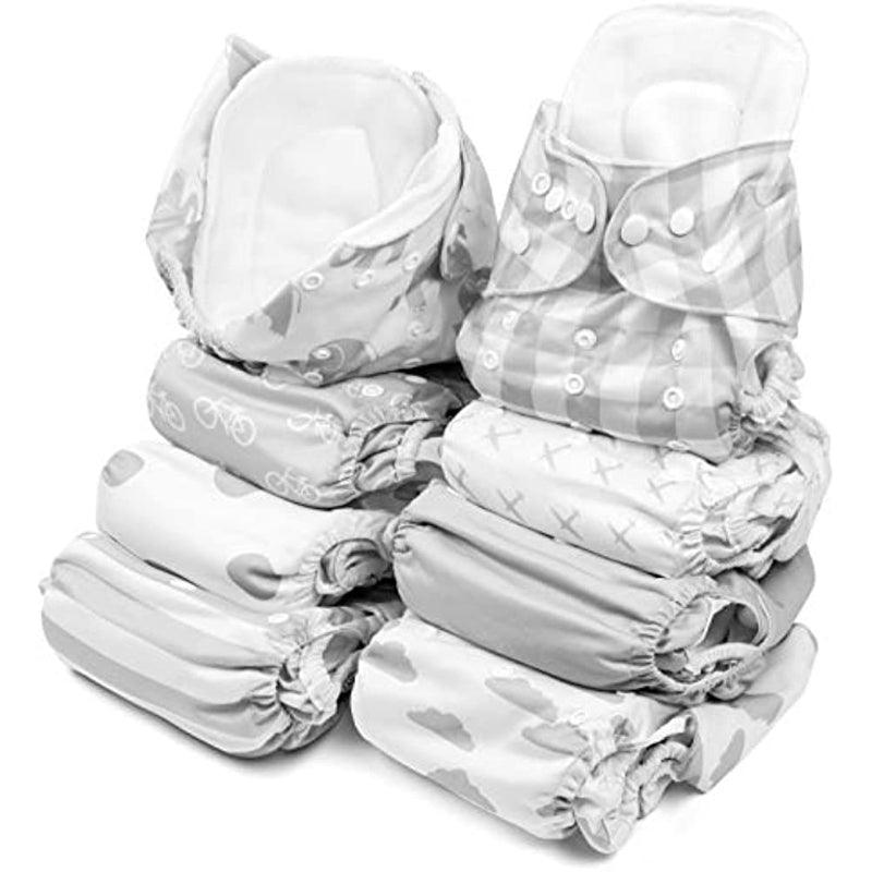 Grey Plaid Cloth Diapers-Cozy Stroller