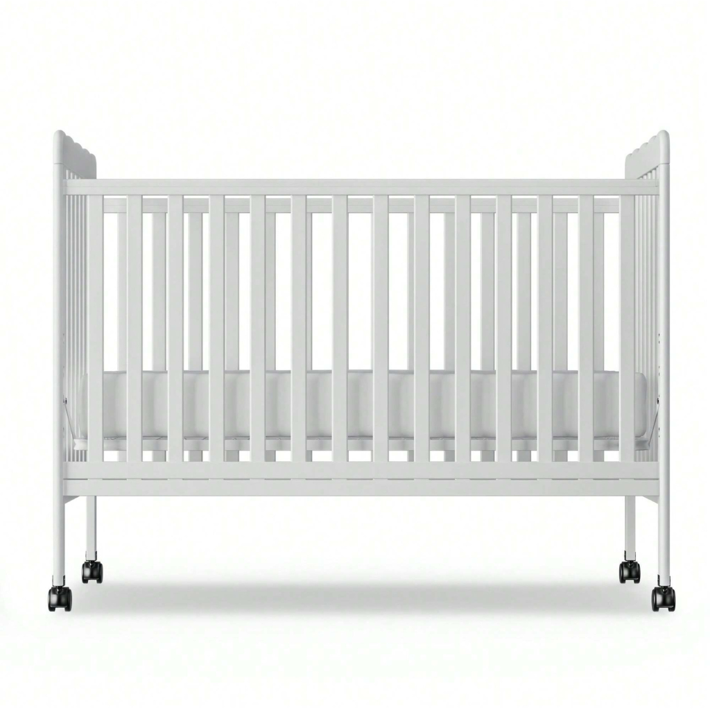 3 In 1 Convertible Baby Crib With Locking Wheels For Newborn