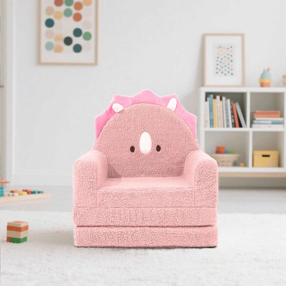 Kids Couch 2 in 1 Convertible Soft Sherpa Fabric Toddler Chairs