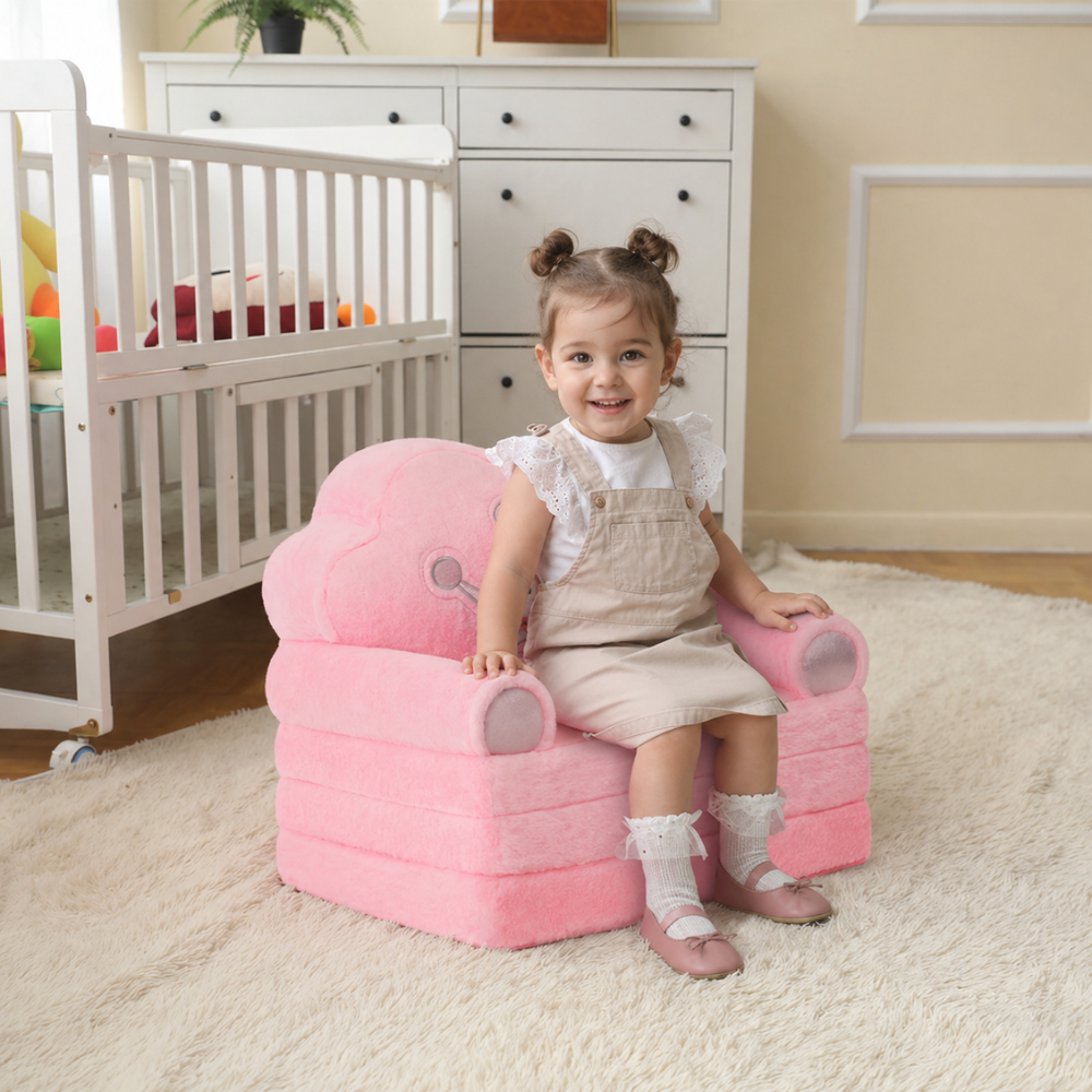 2-in-1 Foldable Princess Convertible Toddler Couch