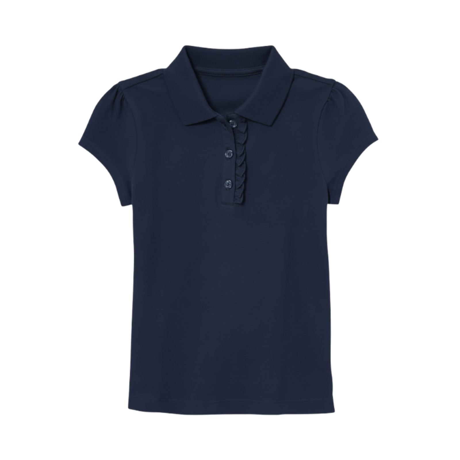Short Sleeve Ruffle Pique Polo For Girls
