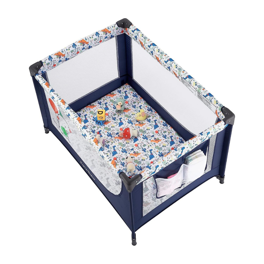 Portable Playpen Crib With Mattress Foldable Travel Playard For Babies