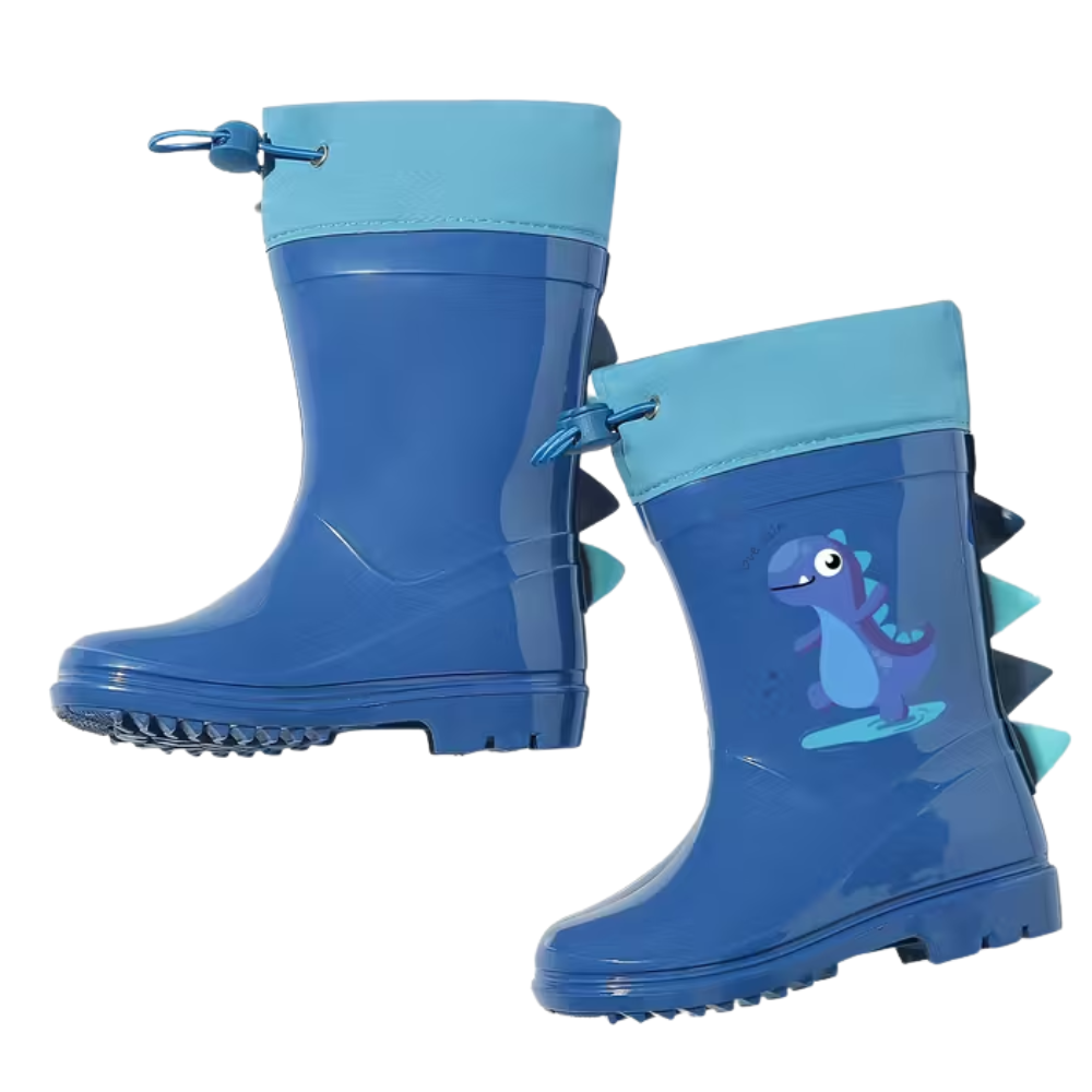 Waterproof Dinosaur Design PVC Boots With Anti Slip Sole For Kids