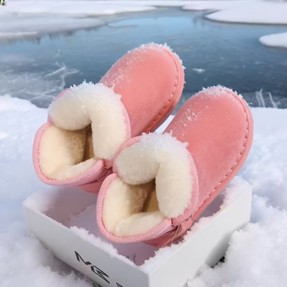 Round Toe Solid Fabric Winter Boots For Girls