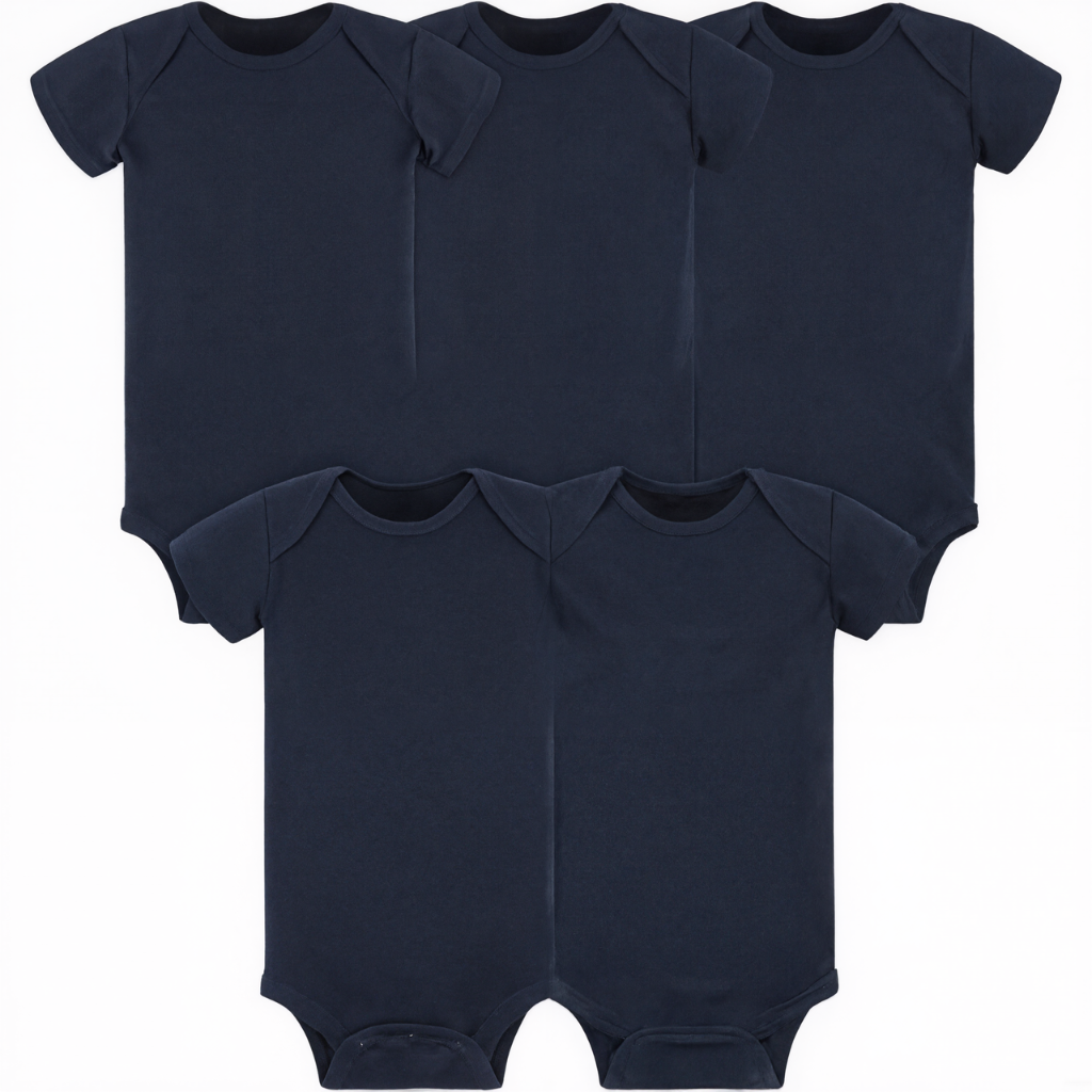 Baby Girls 5 Pack Solid Onesies Bodysuits