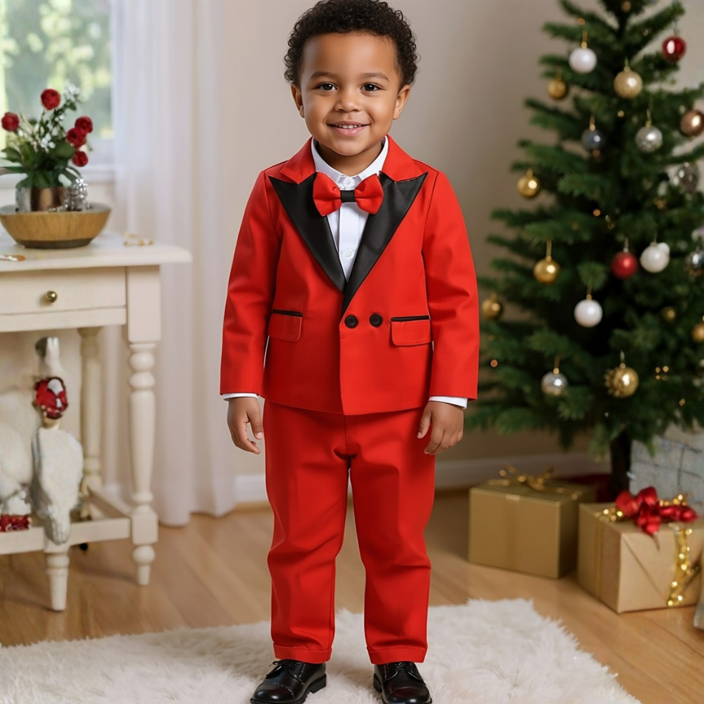 Blazer Set With Bow Tie And Pant For Boys