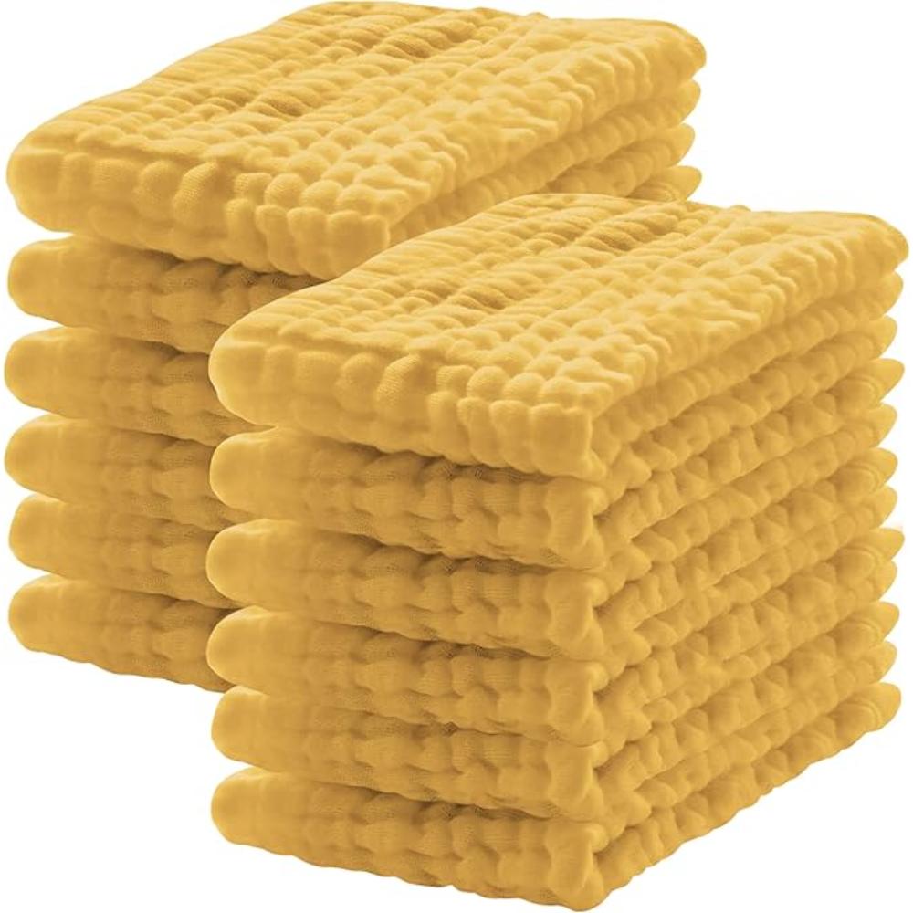 12 Of Pack Cotton Muslin Burp Cloths for Baby Large Extra Soft and Absorbent White