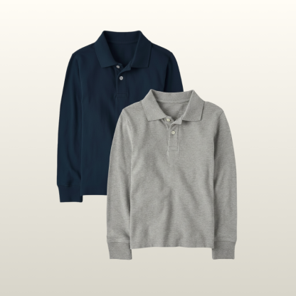 Boys Uniform Long Sleeve Pique Polo