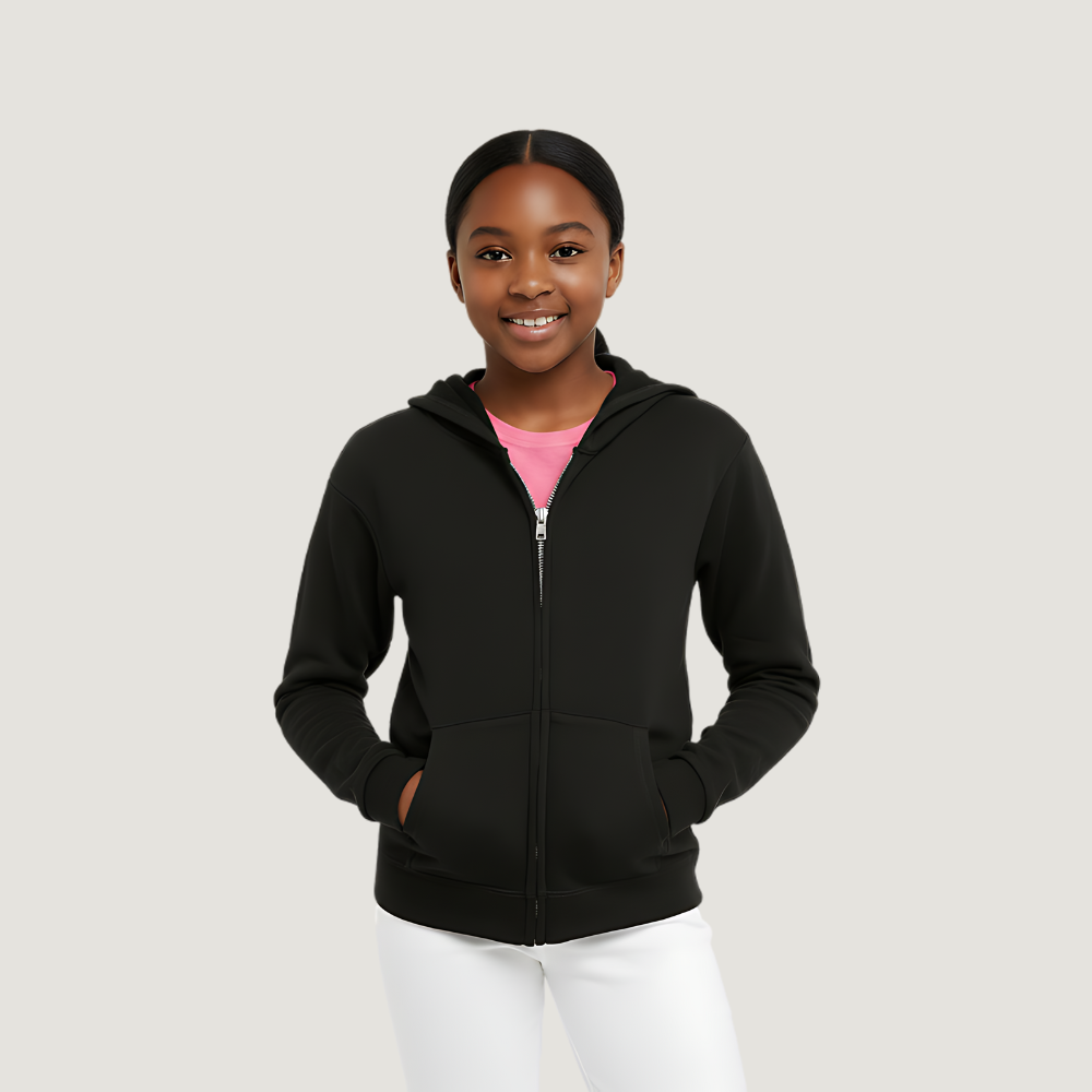 Girls Soft Ecosmart Full Zip Hoodie