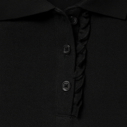 Girls Short Sleeve Ruffle Pique Polo