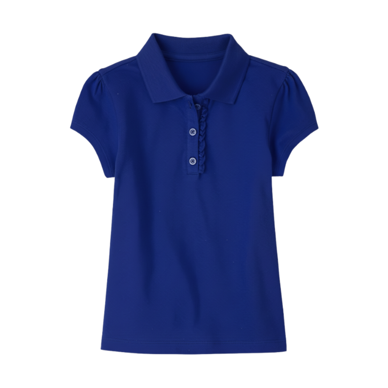 Short Sleeve Ruffle Pique Polo For Girls