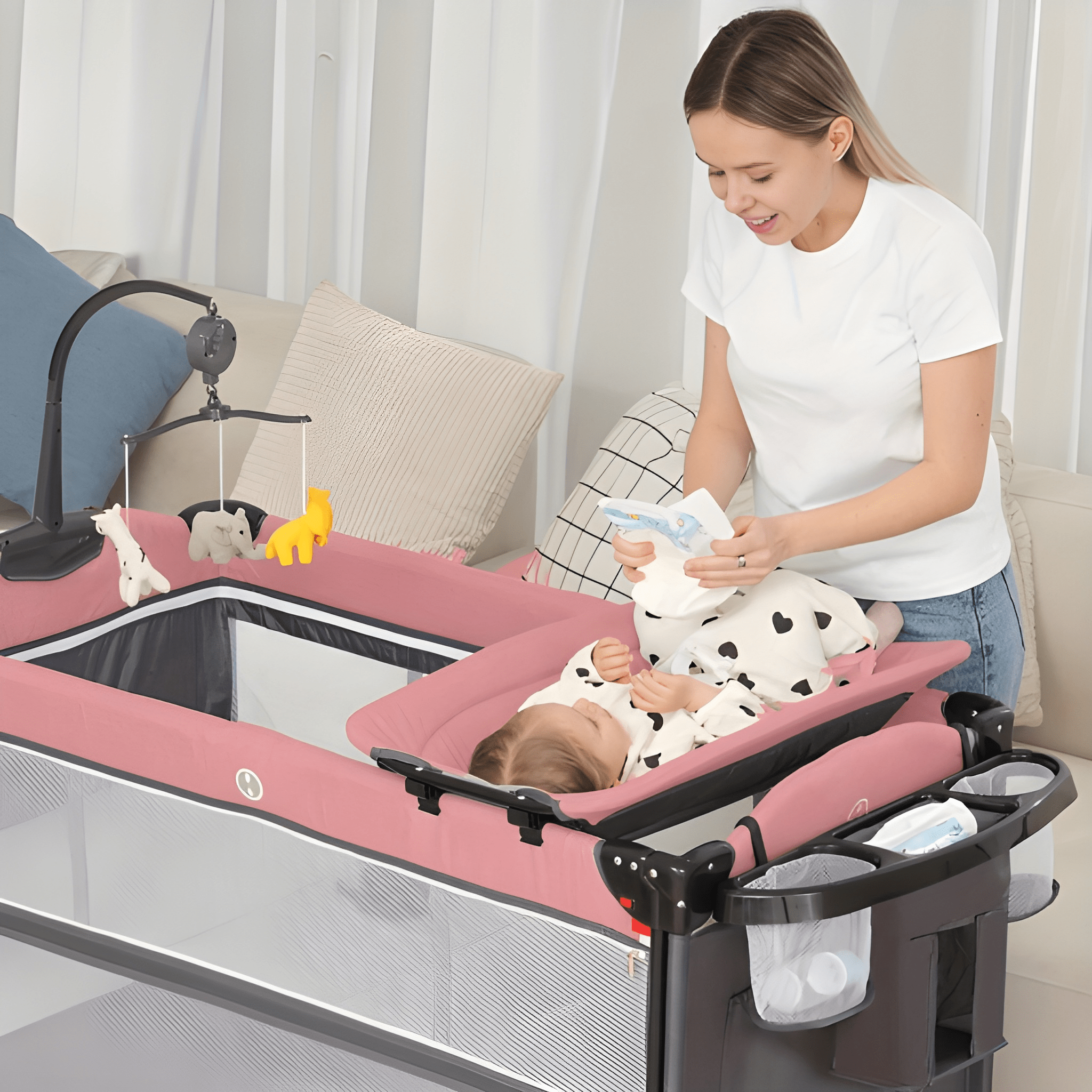 5 In 1 Baby Playpen Pack With Diaper Changer And Music Toy