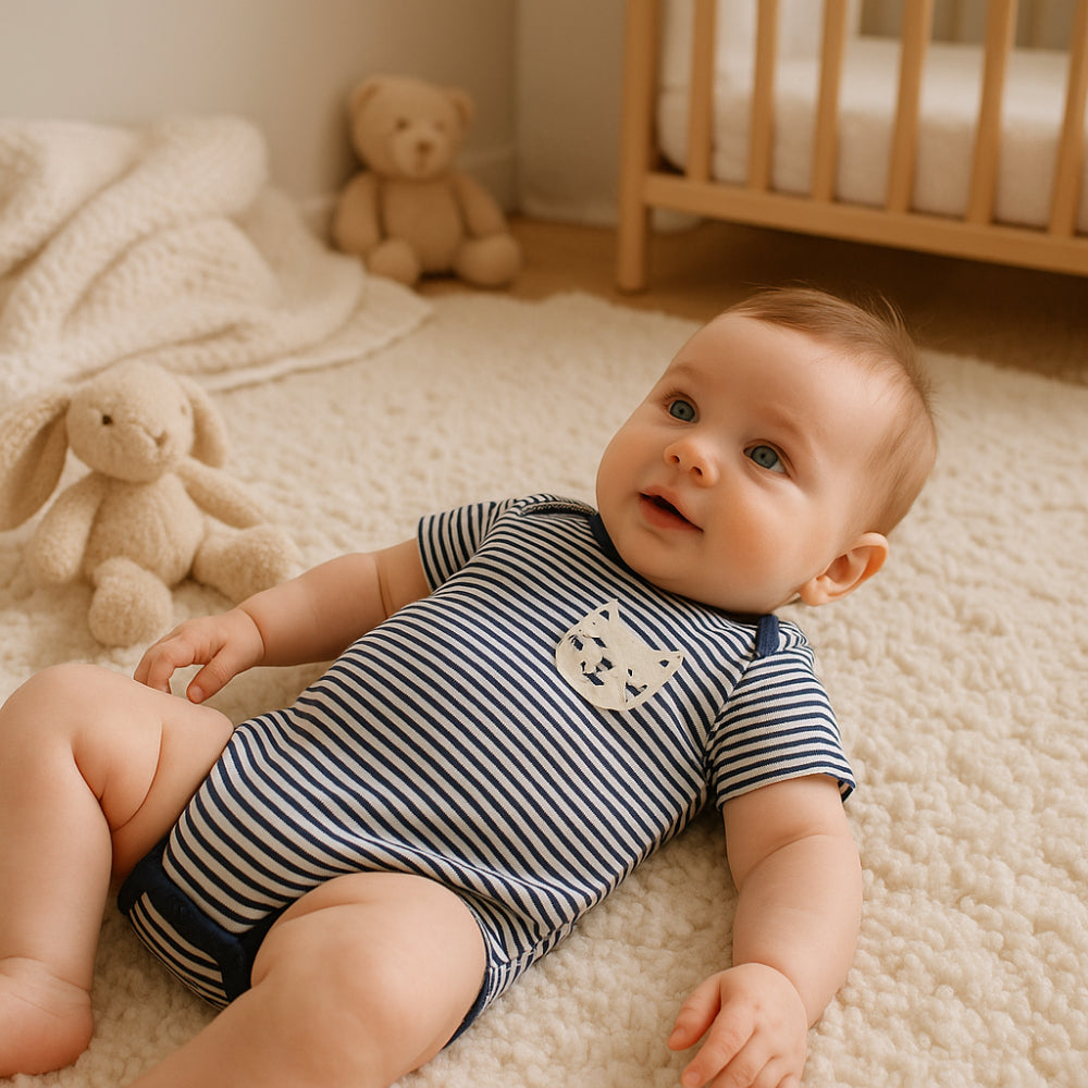 Half Sleeves Striped Onesies Pack Of 5-Cozy Stroller