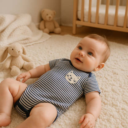 Half Sleeves Striped Onesies Pack Of 5
