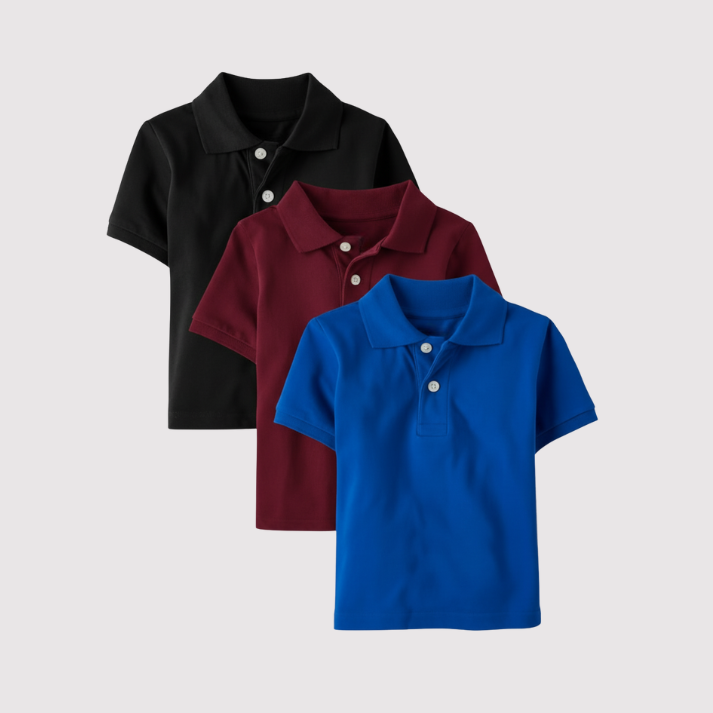 Pack of 3 Baby and Toddler Boys Short Sleeve Polo Shirt