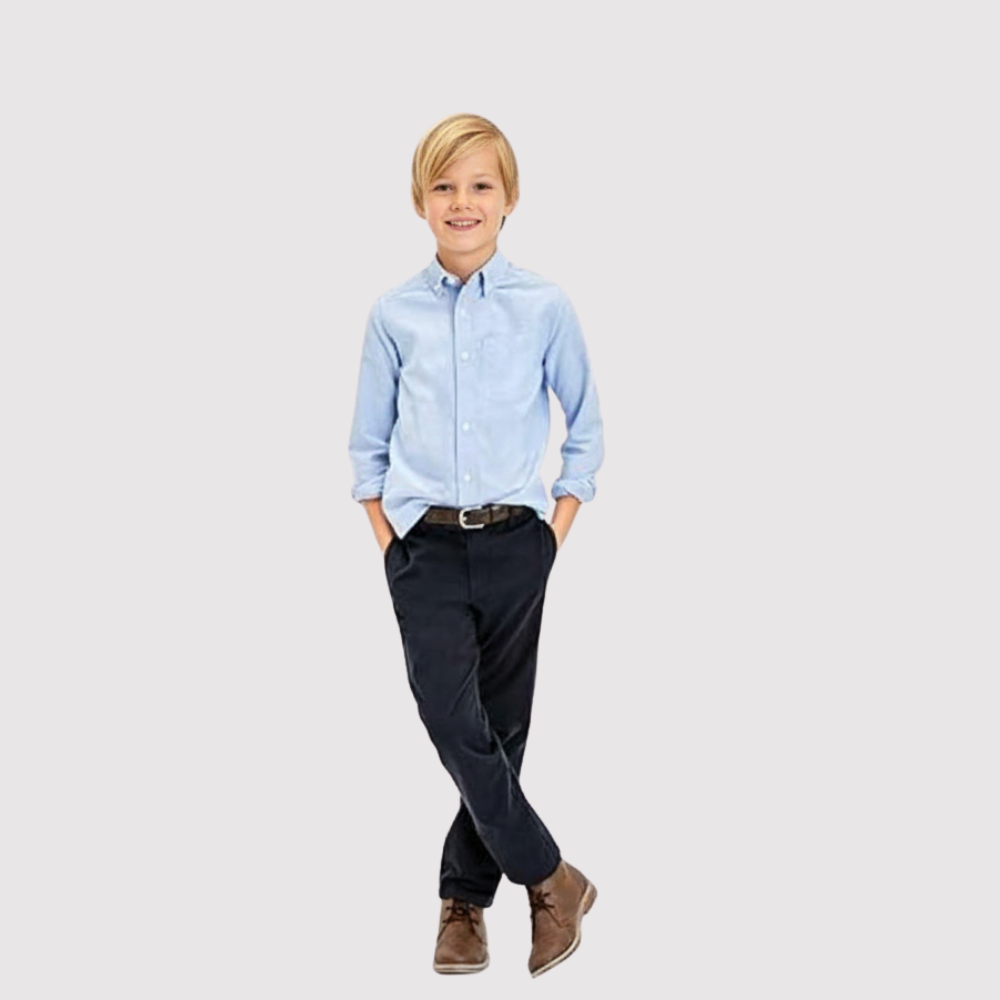 Boys Long Sleeve Oxford Button Down Shirt
