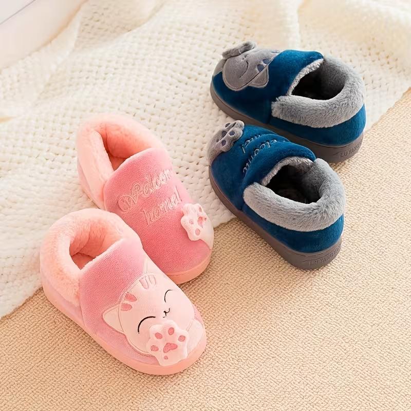 Furry Cartoon Design House Shoes For Kids