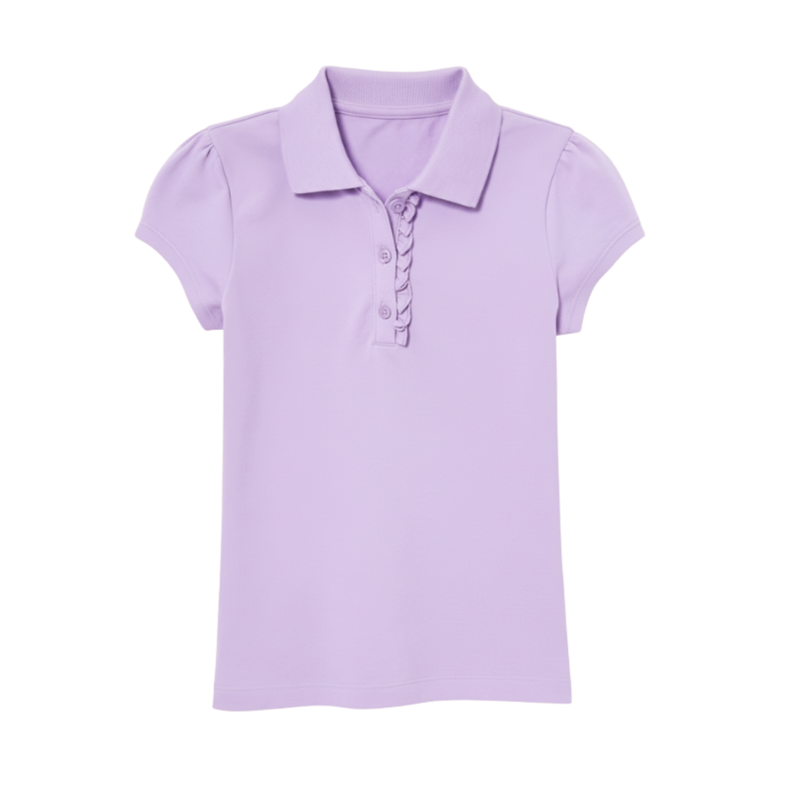 Short Sleeve Ruffle Pique Polo For Girls