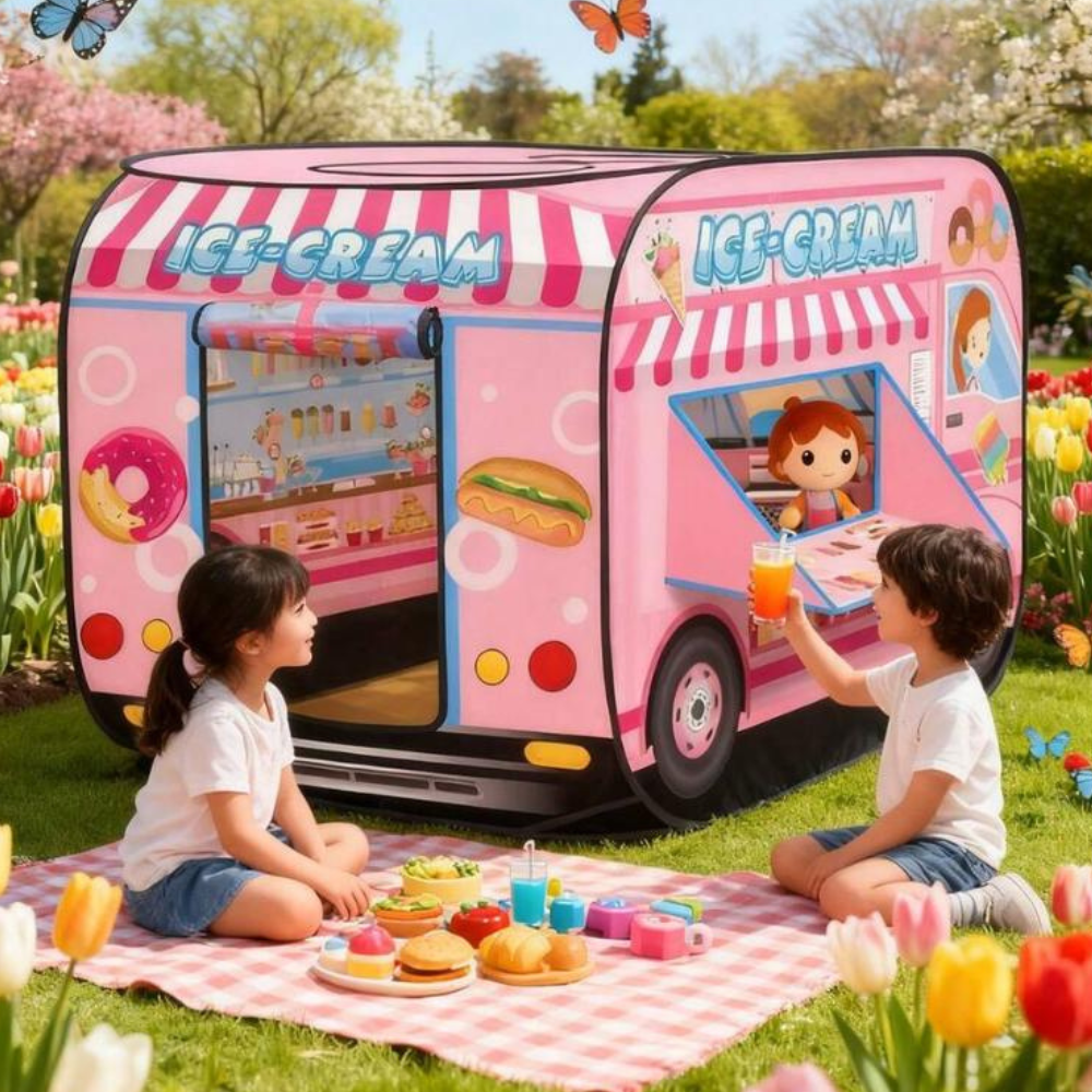 Foldable Ice Cream Themed Truck Design Playhouse Tent