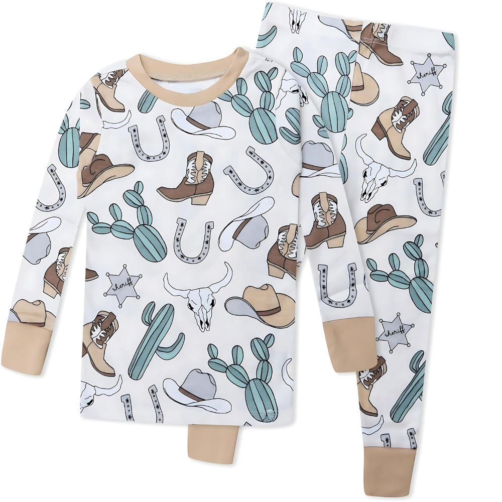 2 Piece Organic Cotton Pajamas for Baby Toddler And Kids Boys