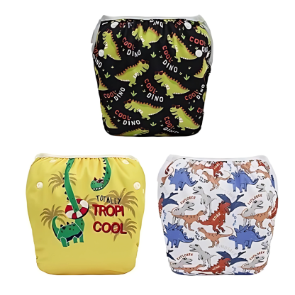 Pack Of 3 Reusable Adjustable Swim Diapers For Baby Boy And Girl